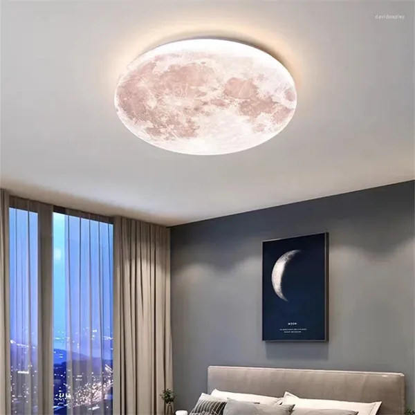 Plafonniers Lune Lumière Balcon LED Personnalité Créative Lampe Chambre Nordique Moderne Chambre Romantique Enfants Décoration