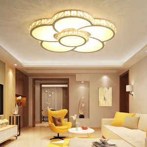 Plafondlampen nieuwe led plafondlampen moderne woonkamer slaapkamer verlichting armaturen creatieve kristallen licht ronde eetkamer lamp 0209