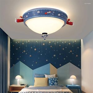 Plafonniers nordique dessin animé astronaute verre chambre d'enfant garçon chambre étude salon LED lampes de décoration pour la maison
