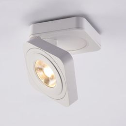 Plafondlampen Nordic COB Track Light - Verstelbare hoek Opbouw Kleine spotlight LED Opvouwbaar