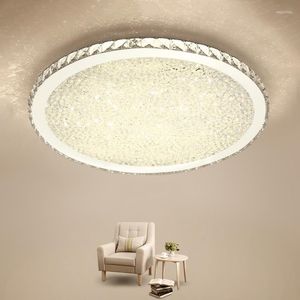 Plafonniers nordique froid chaud blanc à distance gradation lumière moderne rond cristal décor lampe à LED pour appartement chambre maison
