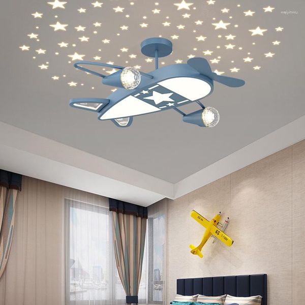 Plafonniers nordique personnalité créative avion ciel étoilé chambre d'enfants Simple garçons et filles chambre lumière LED