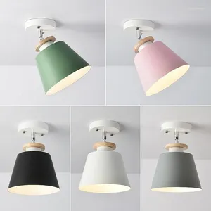 Plafonniers Nordic Entrée Log Lampe Creative Allée Vestiaire LED Aluminium Macaron Couleur Sun Table