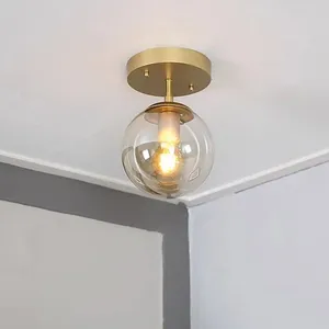 Plafondlampen Scandinavisch glas Minimalistisch ijzeren verlichting voor woonkamer Gang Slaapkamer Balkon Raam Eetkamer Gangpadarmaturen