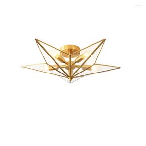 Lichons de plafond Nordic Gold Star Shade All Copper Brass Childre