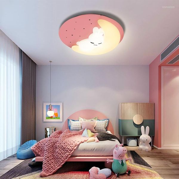 Luces de techo nórdicas para habitación de niños, luz LED de luna, creativa, moderna, gris, nube, niño y niña, dormitorio, protección ocular