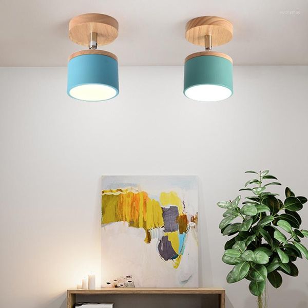 Plafonniers Nordic Fer Bois Lumière Moderne Led Éclairage Chambre Escaliers Couloir Suspension Lampe Décor À La Maison Salon Décoration