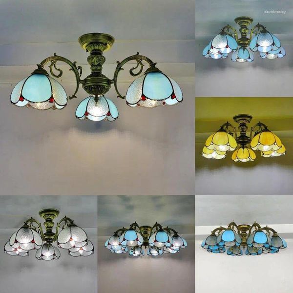 Loucles de plafond lampe nordique méditerranéen salon à manger chambre moderne simple diamant rétro