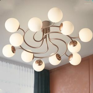 Plafondlichten Noordse lampen modern minimalistisch huis creatieve persoonlijkheid glazen bal magie slaapkamer woonkamer lamp LB40214