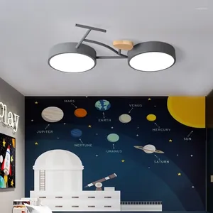 Louleurs de plafond LED nordique Lampe de chambre à coucher 3 Color Temperature Mount de vélo pour enfants chambre bébé vert vert gris