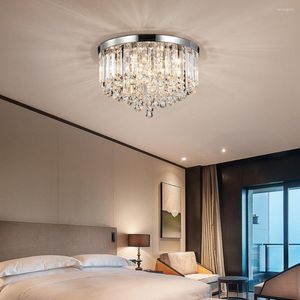 Plafonniers Lampe LED Nordique Lustre en cristal moderne pour salon chambre pendentif ombre G9 décor argenté