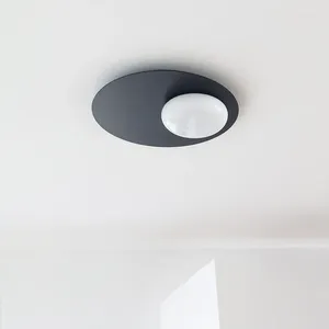 Plafondlampen Noordse LED -lampen Minimalistische ronde glazen wereldbol voor slaapkamer Woonkamer Corridor Backwall Study Interior Light