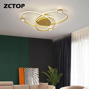 Luces de techo luz LED nórdica para la sala de estar Lámparas de la sala de estar Lámparas de corredor Montaje de superficie Iluminación de interior de la casa Oro