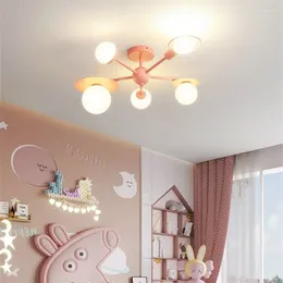 Lautres de plafond Nordic Light Childroom Glass Tile Lampadaire LED LED Child Lamp For Girl Boy Kids Princess Room Cuisine Éclairage