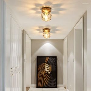 Plafondlampen Noordelijk licht luxe kristal ijzer moderne decoratie balkon mantelkamer gang gangkeuken woonkamer kleine ledlamp