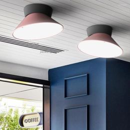 Plafonniers Nordic Lighting Restaurant Lampe LED moderne Macaron Multicolore Salon