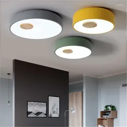 Plafonniers Loft nordique en bois acrylique LED salon créatif cuisine chambre principale allée luminaires