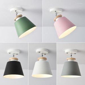 Plafondverlichting Nordic Log Lamp Aluminium Makaron Kleur Creatieve Gang LED Badkamer Bed Hoofd Binnenverlichting