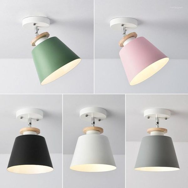 Plafonniers Nordic Log Lamp Aluminium Makaron Color Creative Corridor LED Salle de bains Tête de lit Éclairage intérieur
