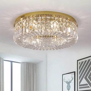 Plafonniers nordiques de luxe lustres en cristal or chrome LED Lampara Techo pour salon chambre El Hall décor intérieur