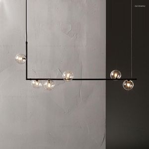 Plafondlampen Scandinavisch minimalistisch design Glazen bol Kroonluchter Creatieve kunst Molecule Hal Woonkamer Restaurant Ophangverlichtingsarmaturen