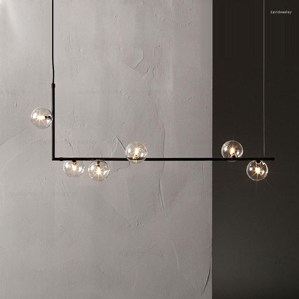 Luces de techo Diseño minimalista nórdico Lámpara de bola de cristal Arte creativo Molécula Salón Sala de estar Restaurante Lámparas de suspensión