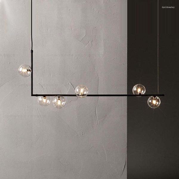 Plafonniers Nordique Design Minimaliste Boule De Verre Lustre Art Créatif Molécule Hall Salon Restaurant Suspension Luminaires