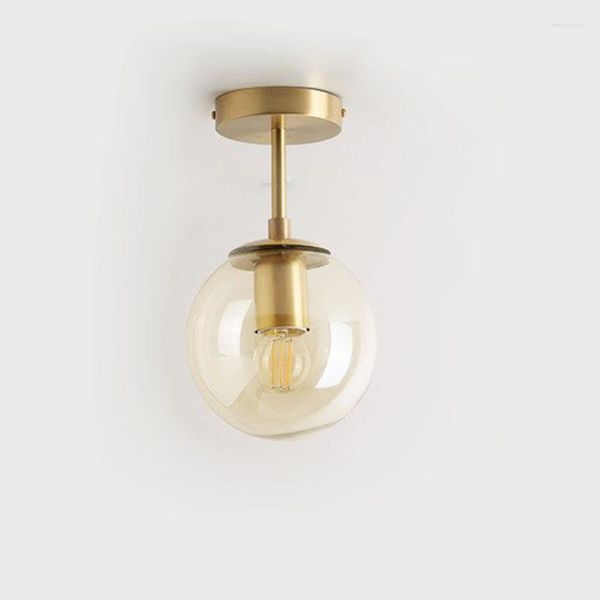 Plafonniers nordique minimaliste lampe moderne ronde boule de verre lustre couloir salon décor Restaurant Led