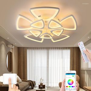 Plafonniers nordique minimaliste LED carré lustre chambre lampe Dimmable salon étude éclairage