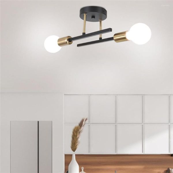 Lichons de plafond Nordic Modern Iron Light Chandelier 2 lampe pour le bar de la chambre Home Room salon Corridor Decor Lighting