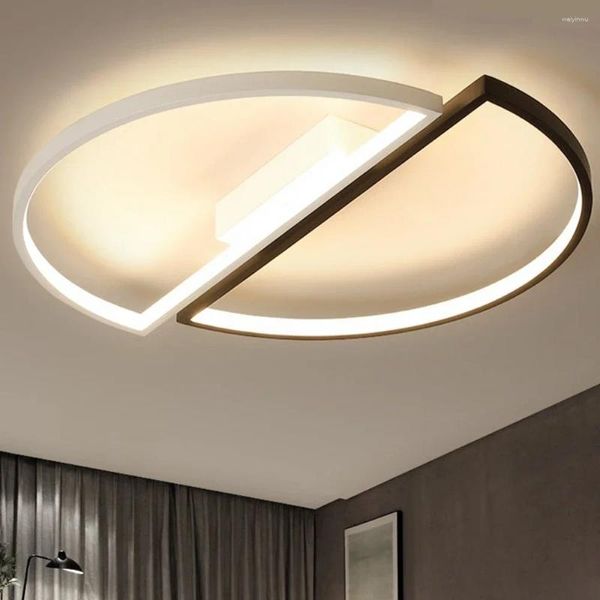 Luces de techo Nordic Modern LED 42W 52W Simple Simple Semicircle Lampspiture for Room Living Decor AC85-265V