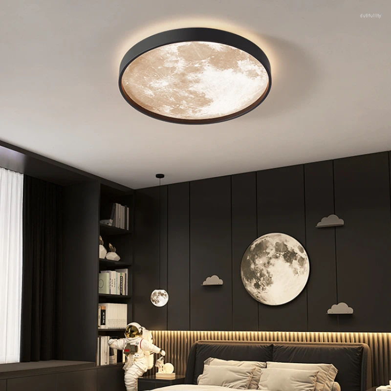 Ceiling Lights Nordic Moon Led Lamps Simple Circular Decoration Chandelier Light Bathroom Indoor Lighting Home