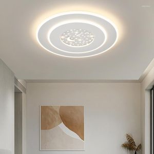 Plafondlampen Noordelijke geschilderde ronde metaal witte led indoor verlichting luminarias slaapkamer moderne gemonteerde lamp armaturen