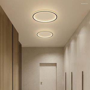 Plafondlampen Noordse ronde gangpad Lamp LED Dia 20/30 cm gemonteerde creatieve keuken vierkante plafondlamp voor thuis binnen