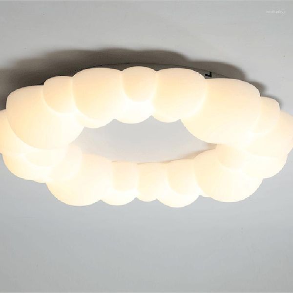 Plafonniers Style nordique Ins Led nuage lampe romantique blanc rond bulles galerie chambre fille chambre décor éclairage