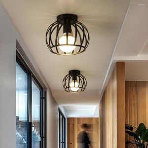 Plafondverlichting Lamp in Scandinavische stijl Smeedijzer Woondecoratie Keuken Gangpad Balkon E27