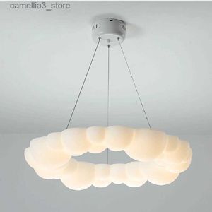 Plafondverlichting Scandinavische stijl woonkamer Ins Hot Cloud Led-hanglamp Romantisch witte bubbels Keuken Slaapkamer Meisjeskamer Decor Haning-verlichting Q231012
