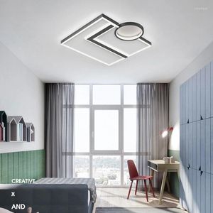 Plafonniers nordique style moderne simple carré rond de la lampe de fer acrylique de chambre à coucher créative de salon