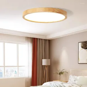 Plafondlampen Nordic Ultradunne LED Houten Voor Woonkamer Slaapkamer Lamp Houten Armatuur Moderne Acryl Lampenkap