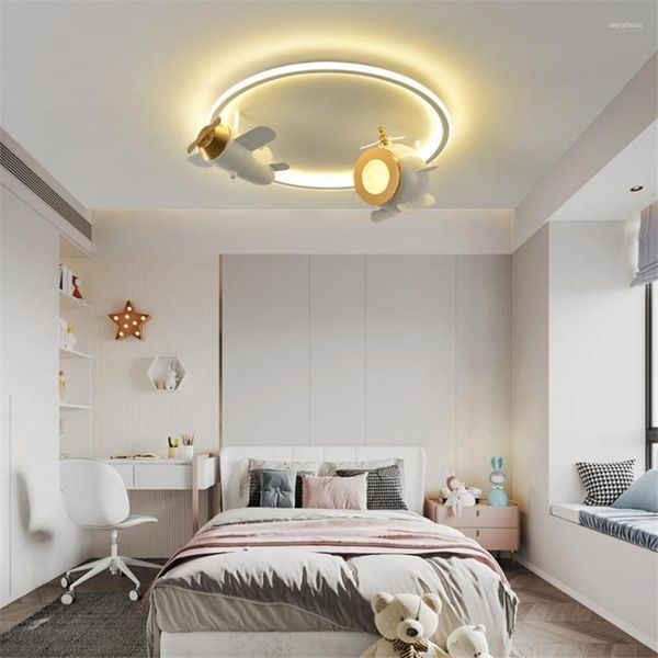 Plafonniers nordique blanc avion Dimmable chambre d'enfant étude moderne créatif chambre Design d'intérieur lampes LED