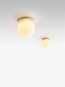 Plafondverlichting Nordic Wit Glazen Bol LED Slaapkamer Balkon Lamp Garderobe Gang Woonkamer Lampen Armaturen