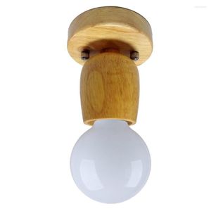 Plafonniers Lampe LED en bois nordique E27 douille vis pour chambre allée couloir balcon couleur éclairage à la maison