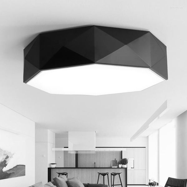 Plafonniers Bureau Noir Led Panneau Lumière Travail Blanc Acrylique Ombre Étude Lampe Géométrique Moderne Balcon Chambre Cuisine Lampes