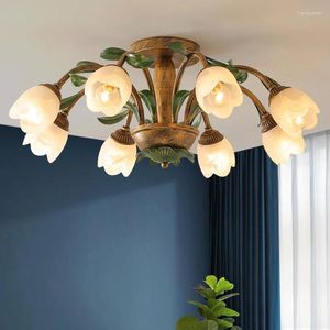 Plafondverlichting oufula Amerikaans pastoraal licht led creativiteit bloem woonkamer eetkamer slaapkamer huisdecoratie