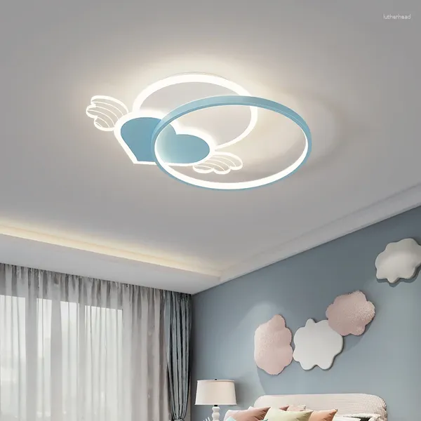 Plafonniers OUQI LED lumière pour chambre d'enfant bébé chambre étude décoration rose bleu montage en surface luminaires modernes