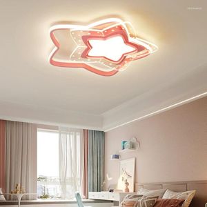 Plafondverlichting Roze Prinses Kamer LED Ster Licht Modern Warm Romantisch Meisje Slaapkamer Decor Babykamer