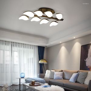 Plafondlampen Postmodern huisdecor LED LICHT CREATIEVE Design Art Bladeren Living Room verlichting Luster binnenarmaturen