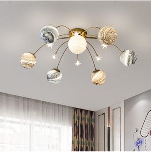 Plafonniers postmodernes lumière luxe planète lampe nordique personnalité créative espace enfants chambre