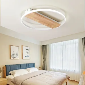 Plafond Loulages Postmodern Wooden LED lampe ronde Chambre moderne Room de rondins