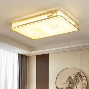 Plafonniers lampe en cuivre pur dans le salon 2023 chambre lumière Simple moderne ménage lampes de Style chinois